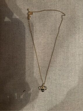 kate spade Gold Bee Pendant Necklace with Crystal Wings